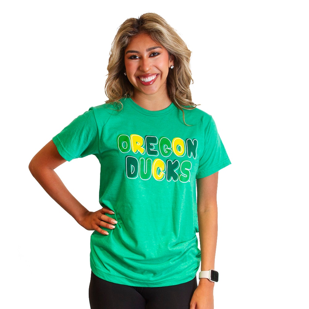 Ducks Spirit, Summit, Green, Crew Neck, Women, Fat Font, T-Shirt, 717840